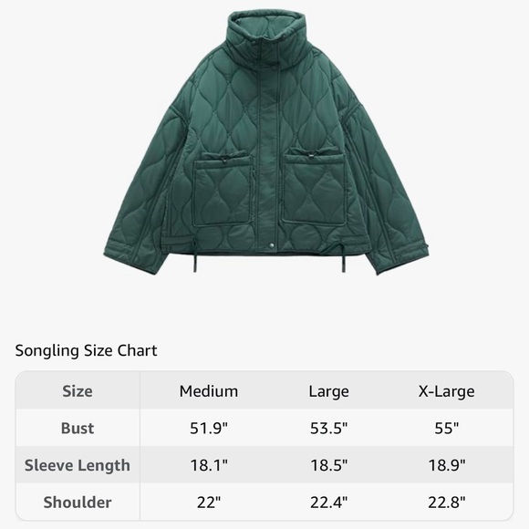 Green Quilted Puffer Jacket - Picture 4 of 13